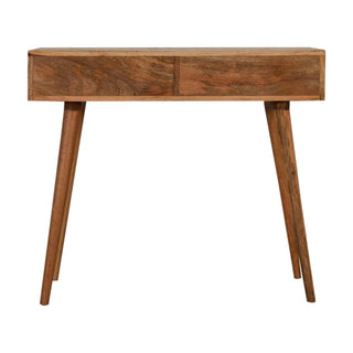 Sora Slim Console Table with Drawers Starburst Mandala Print Nordic Legs Oak Mango Wood
