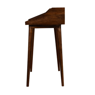 Cortez Writing Desk Mango Wood 4-Compartment Hutch Dark Chestnut With Scandi Legs