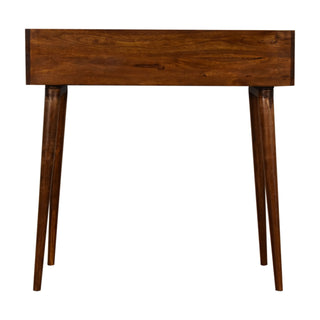 Cortez Writing Desk Mango Wood 4-Compartment Hutch Dark Chestnut With Scandi Legs