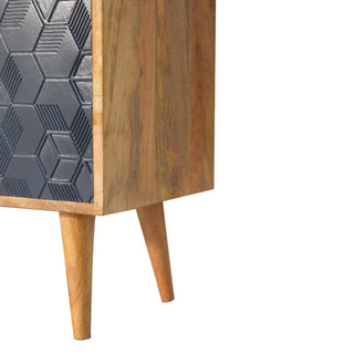 Duality Display Cabinet White Navy Split Two-Tone Geometric Cube Doors Oak Frame