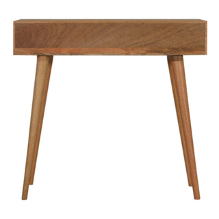 Noir Console Table with Drawers Black Cube Carved Oak Mango Wood