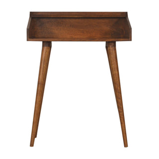 Reeve Writing Desk Solid Wood Raised Gallery Rim With Open Shelf