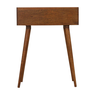 Reeve Writing Desk Solid Wood Raised Gallery Rim With Open Shelf