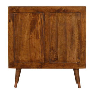 Auryn Display Cabinet Copper-Plated Sunburst Twin-Door Chestnut Mango