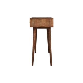 Lune Console Table with Drawers Triangular Screen Print Nordic Legs Oak Mango Wood