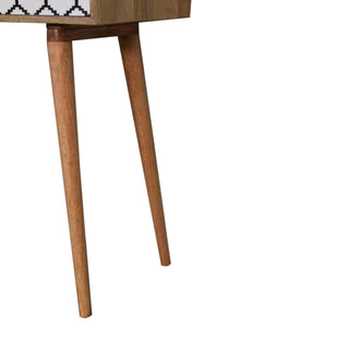 Zara Writing Desk Mango Wood Moroccan Lattice Print Drawer With Open Slot