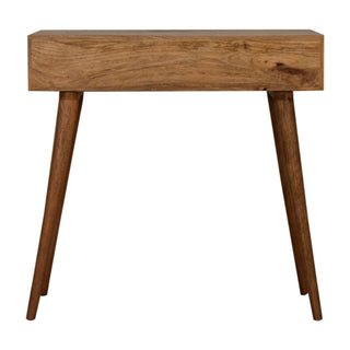 Demi Slim Console Table with Drawers Trellis Screen Print Nordic Legs Oak Mango Wood