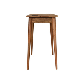 Nexus Writing Desk Mango Wood Dual Shell Drawers With Integrated Power Sockets