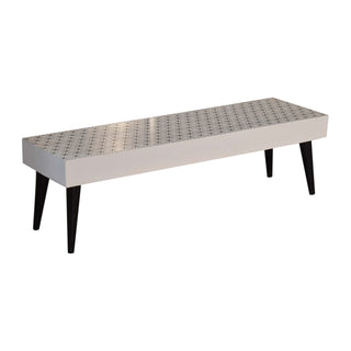 Kenzo Coffee Table Solid Mango Wood Black Geometric Print Top Nordic Legs