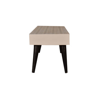 Kenzo Coffee Table Solid Mango Wood Black Geometric Print Top Nordic Legs