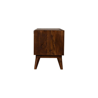 Corra Hallway Bench Upholstered Tweed Seat Pad Solid Mango Wood