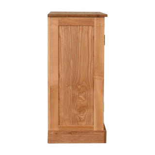 Wicker Display Cabinet Solid Oak Wire Mesh Twin-Door Plinth Base Natural Finish