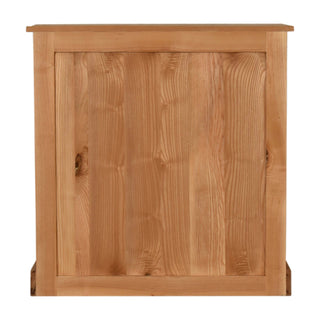 Wicker Display Cabinet Solid Oak Wire Mesh Twin-Door Plinth Base Natural Finish