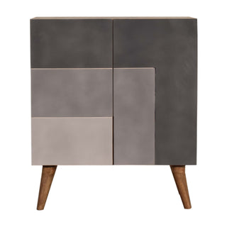 Slate Sideboard Cabinet Three-Tone Charcoal L-Pattern Hand-Painted With Drawers