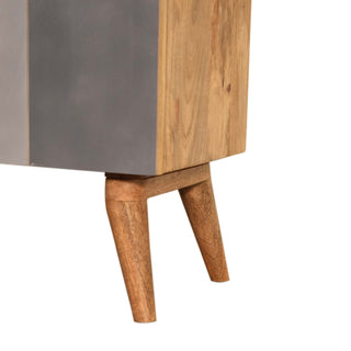 Slate Sideboard Cabinet Three-Tone Charcoal L-Pattern Hand-Painted With Drawers