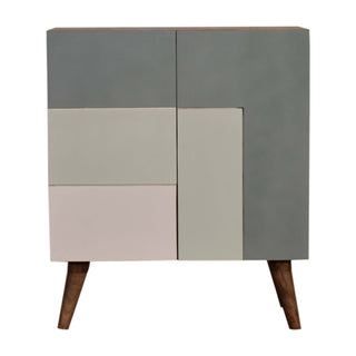 Sage Sideboard Cabinet Three-Tone Sage Green L-Pattern Hand-Painted With Drawers