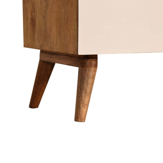 Sage Sideboard Cabinet Three-Tone Sage Green L-Pattern Hand-Painted With Drawers