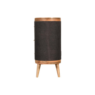 Sable Sideboard Cabinet Black Woven Panel Doors Three-Drawer Natural Oak