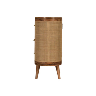 Raffia Sideboard Cabinet Rattan Cane Woven Doors Three-Drawer Natural Oak