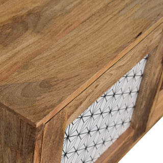 Hana Sideboard Cabinet Screen-Printed Sashiko Door Three-Drawer Natural Oak
