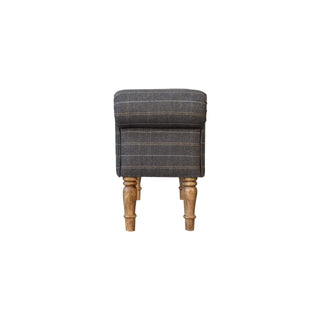 Sterling Bedroom Bench Pewter Tweed Scroll Arms Turned Natural Oak Legs
