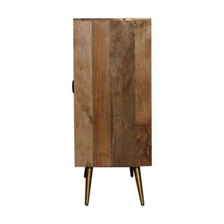 Zenith Drinks Cabinet Cement Grey Brass Diamond Inlay Bar Interior Metal Legs