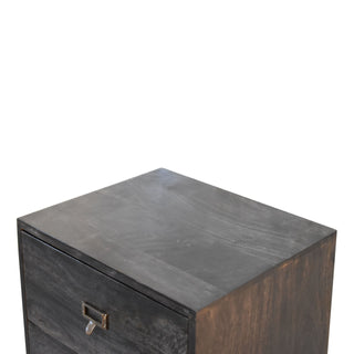 Raven Filing Cabinet Four-Drawer Ash Black Label-Pull Home Office Scandi Legs
