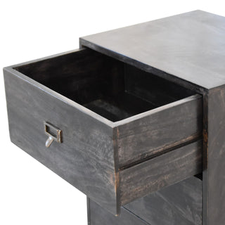 Raven Filing Cabinet Four-Drawer Ash Black Label-Pull Home Office Scandi Legs