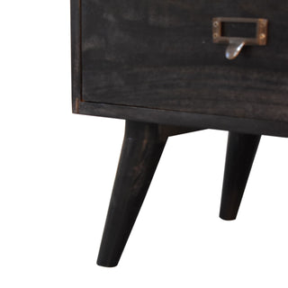 Raven Filing Cabinet Four-Drawer Ash Black Label-Pull Home Office Scandi Legs
