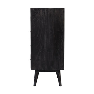 Raven Filing Cabinet Four-Drawer Ash Black Label-Pull Home Office Scandi Legs