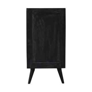 Raven Filing Cabinet Four-Drawer Ash Black Label-Pull Home Office Scandi Legs