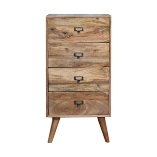 Quill Filing Cabinet Four-Drawer Natural Oak Label-Pull Home Office