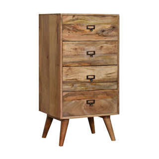 Quill Filing Cabinet Four-Drawer Natural Oak Label-Pull Home Office