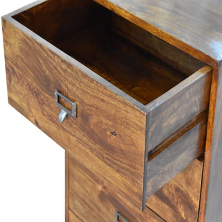 Ledger Filing Cabinet Four-Drawer Dark Chestnut Label-Pull Home Office