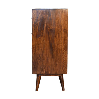 Ledger Filing Cabinet Four-Drawer Dark Chestnut Label-Pull Home Office