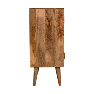 Arcadia Sideboard Cabinet Arched Rattan Cane Twin-Door Natural Rustic Oak