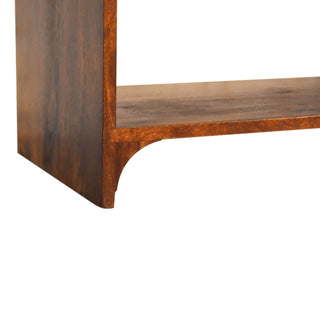 Arlo Console Table with Drawers Chestnut Mango Wood Open Shelf