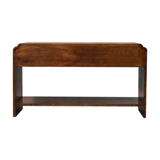 Arlo Console Table with Drawers Chestnut Mango Wood Open Shelf