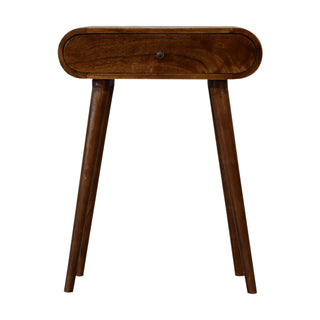Corin Small Console Table with Drawer Chestnut Pill-Top Nordic Legs
