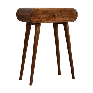 Corin Small Console Table with Drawer Chestnut Pill-Top Nordic Legs