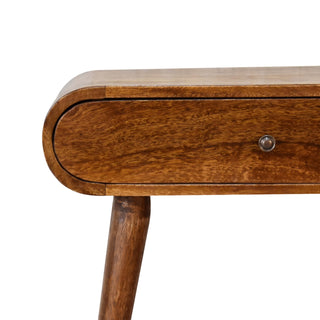 Corin Small Console Table with Drawer Chestnut Pill-Top Nordic Legs