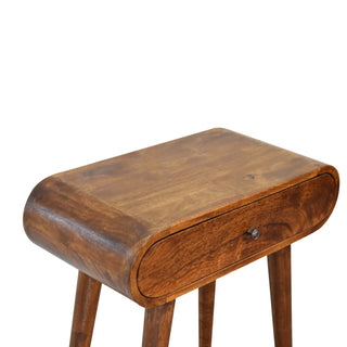 Corin Small Console Table with Drawer Chestnut Pill-Top Nordic Legs