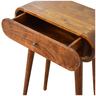 Corin Small Console Table with Drawer Chestnut Pill-Top Nordic Legs