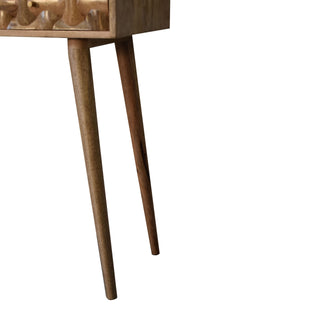 Loxe Console Table with Drawers 3D Cube Carved Oak Mango Wood