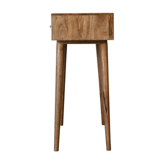 Loxe Console Table with Drawers 3D Cube Carved Oak Mango Wood