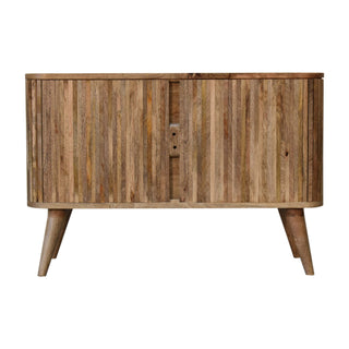 Stratum Small Sideboard with Mixed Grain Stripe Doors and Nordic Tapered Legs
