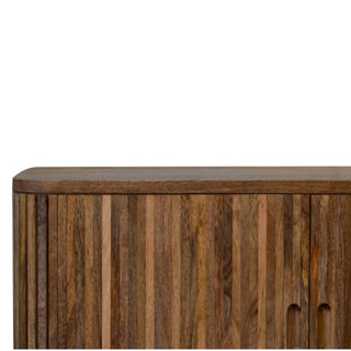 Stratum Small Sideboard with Mixed Grain Stripe Doors and Nordic Tapered Legs