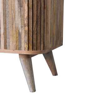 Stratum Small Sideboard with Mixed Grain Stripe Doors and Nordic Tapered Legs