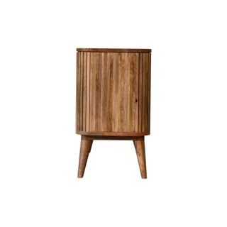Stratum Small Sideboard with Mixed Grain Stripe Doors and Nordic Tapered Legs