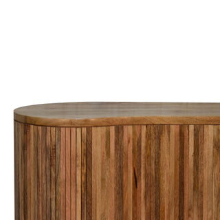 Dune Drinks Cabinet Wide Oval Mixed-Plank Reclaimed Twin-Door Cut-Out Handles